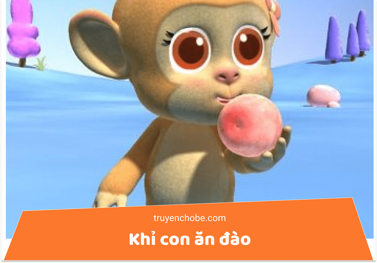 Khỉ con ăn đào
