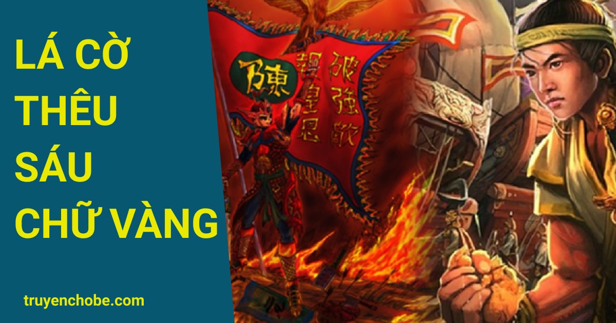 Lá cờ thêu sáu chữ vàng