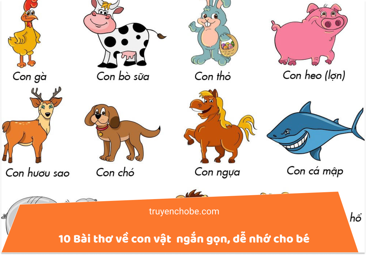 10 Bài thơ về con vật ngắn gọn, dễ nhớ cho bé