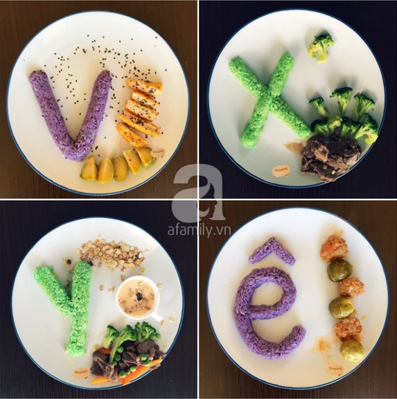 bảng chữ cái bằng đồ ăn đáng yêu